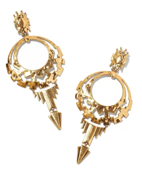 Shiva Statement Earrings In Vintage Gold^Kendra Scott New