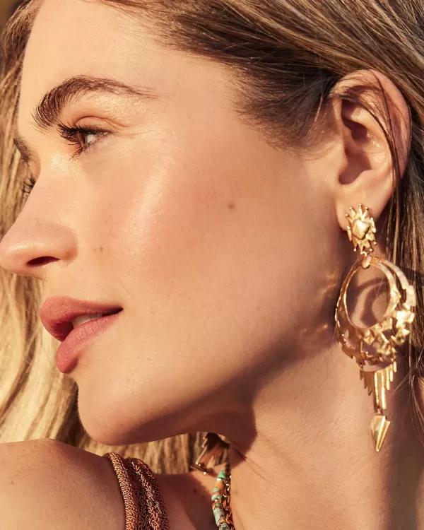 Shiva Statement Earrings In Vintage Gold^Kendra Scott New