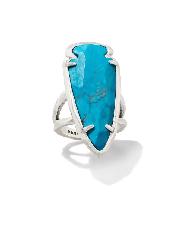 Skylar Vintage Silver Statement Ring In Variegated Dark Teal Magnesite^Kendra Scott Online