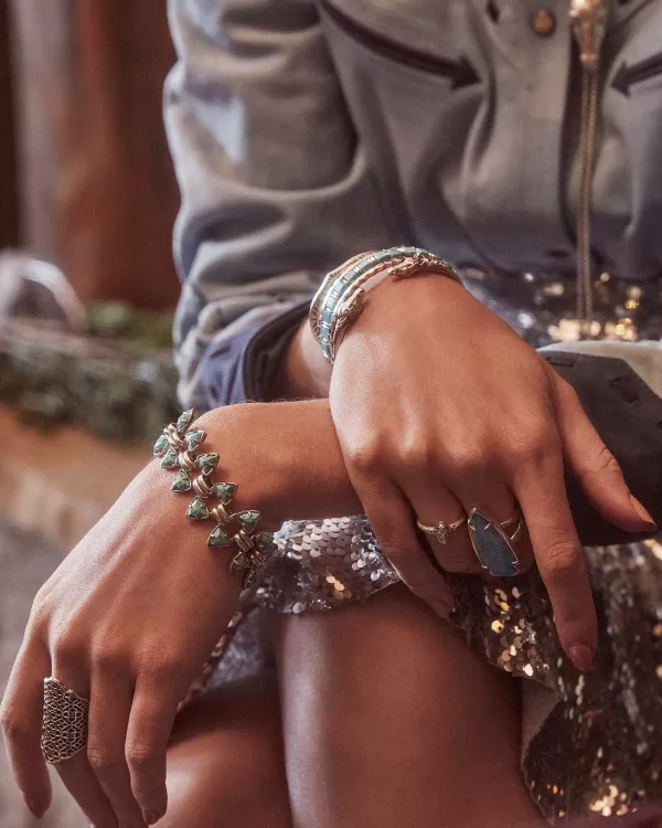 Skylar Vintage Silver Statement Ring In Variegated Dark Teal Magnesite^Kendra Scott Online