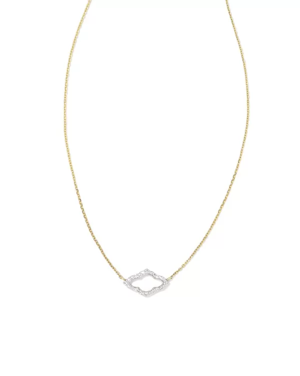 Small Abbie 14K Yellow Gold Pendant Necklace In White Diamond^Kendra Scott Best Sale