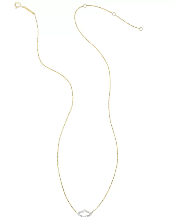 Small Abbie 14K Yellow Gold Pendant Necklace In White Diamond^Kendra Scott Best Sale