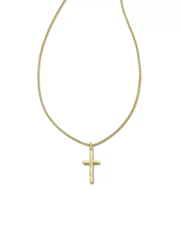 Small Cross Charm Necklace In 18K Gold Vermeil^Kendra Scott New