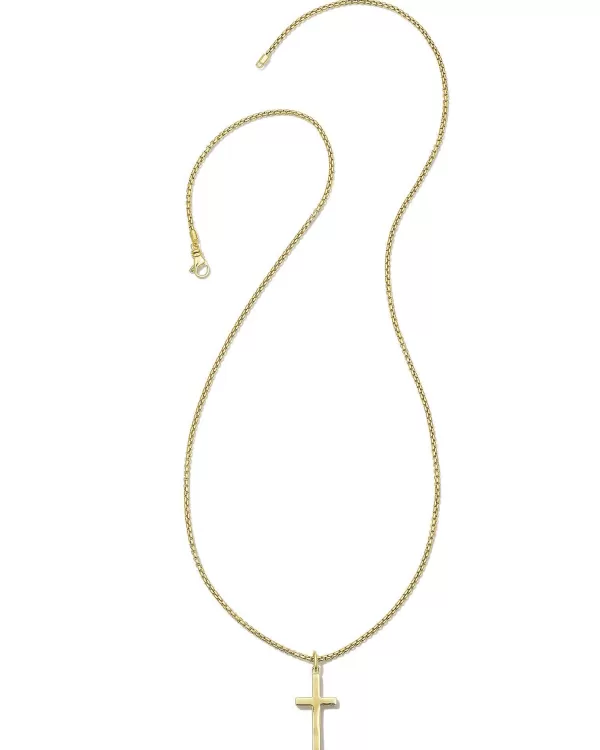 Small Cross Charm Necklace In 18K Gold Vermeil^Kendra Scott New