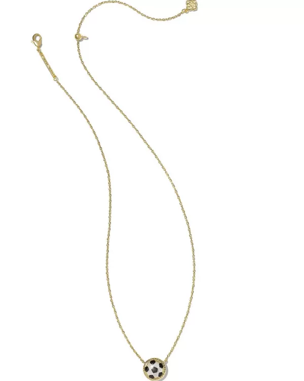 Soccer Gold Short Pendant Necklace In Ivory Mother-Of-Pearl^Kendra Scott New