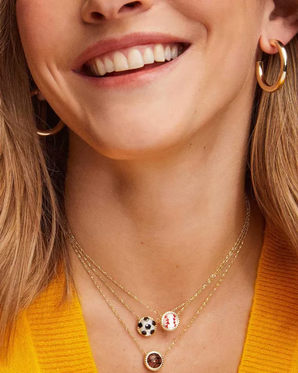 Soccer Gold Short Pendant Necklace In Ivory Mother-Of-Pearl^Kendra Scott New