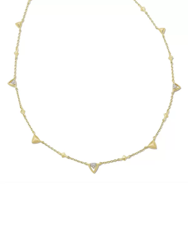 Spencer 18K Gold Vermeil Strand Necklace In White Topaz^Kendra Scott Clearance