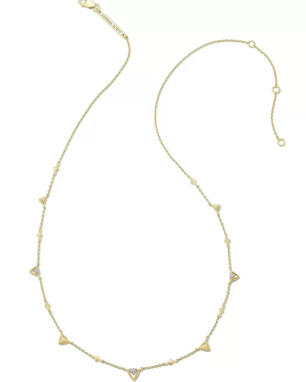 Spencer 18K Gold Vermeil Strand Necklace In White Topaz^Kendra Scott Clearance