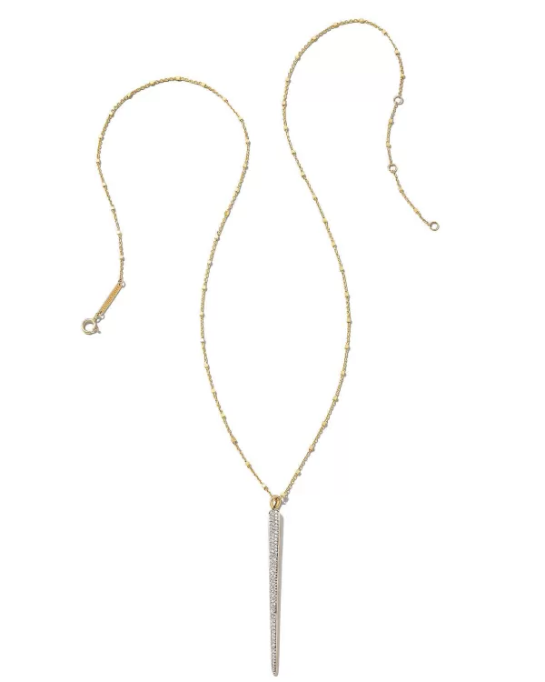 Spike 14K Yellow Gold Statement Necklace In White Diamond^Kendra Scott Cheap