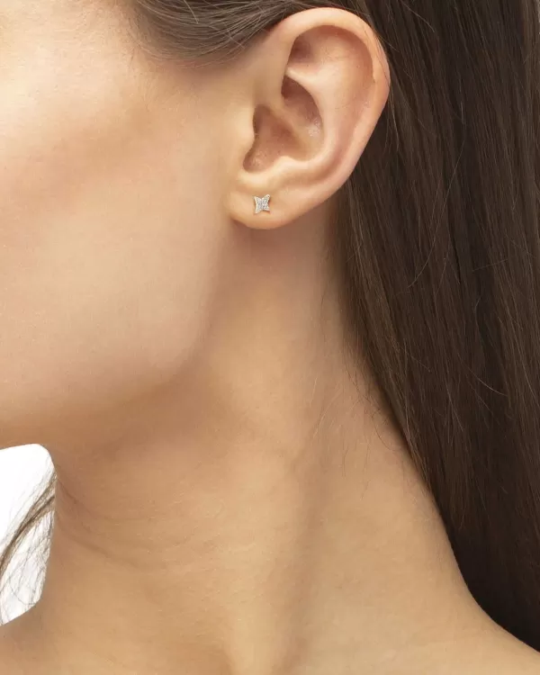 Star 14K Yellow Gold Mini Single Stud Earring In White Diamonds^Kendra Scott Discount