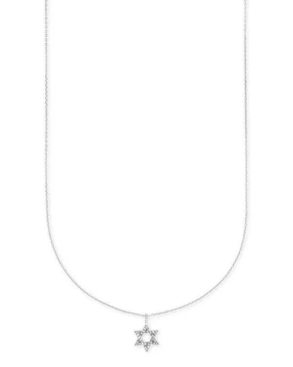 Star Of David 14K White Gold Pendant Necklace In White Diamonds^Kendra Scott Best