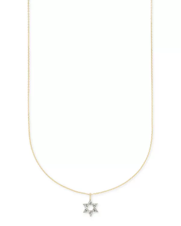 Star Of David 14K Yellow Gold Pendant Necklace In White Diamonds^Kendra Scott Shop