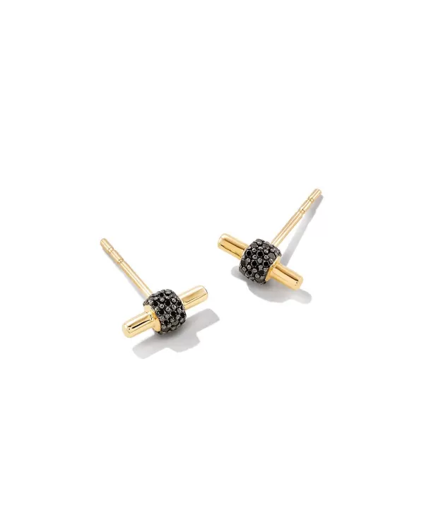 Stella 14K Yellow Gold Stud Earrings In Black Diamond^Kendra Scott Outlet