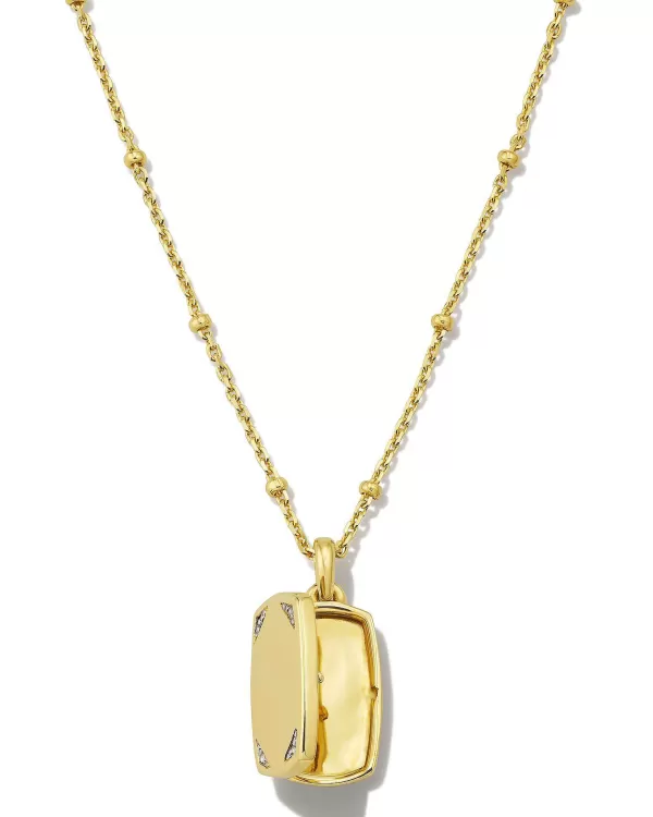 Tinsley 18K Gold Vermeil Tiny Locket Necklace In White Topaz^Kendra Scott Fashion