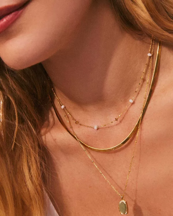 Tinsley 18K Gold Vermeil Tiny Locket Necklace In White Topaz^Kendra Scott Fashion