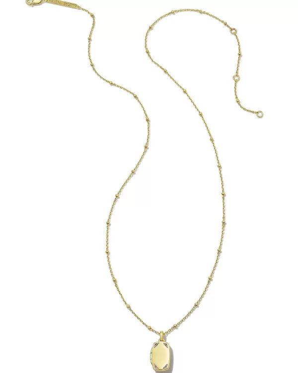 Tinsley 18K Gold Vermeil Tiny Locket Necklace In White Topaz^Kendra Scott Fashion
