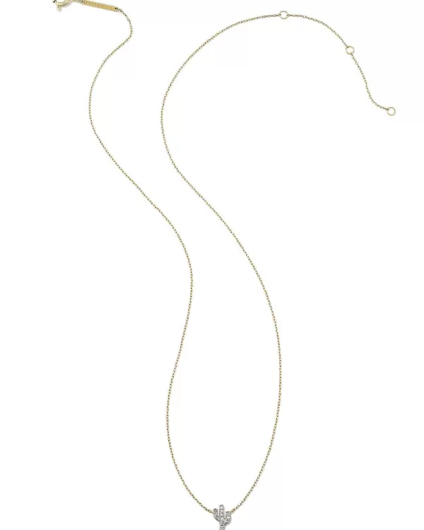 Tiny Cactus 14K Yellow Gold Pendant Necklace In White Diamond^Kendra Scott Cheap
