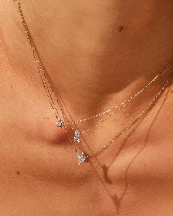 Tiny Cowboy Boot 14K Yellow Gold Pendant Necklace In White Diamond^Kendra Scott Fashion