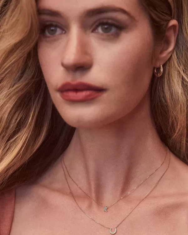 Tiny Cowboy Boot 14K Yellow Gold Pendant Necklace In White Diamond^Kendra Scott Fashion