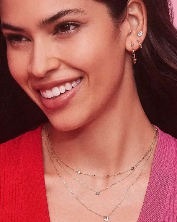 Tiny Heart Padlock 14K Yellow Gold Pendant Necklace In White Diamond^Kendra Scott Flash Sale