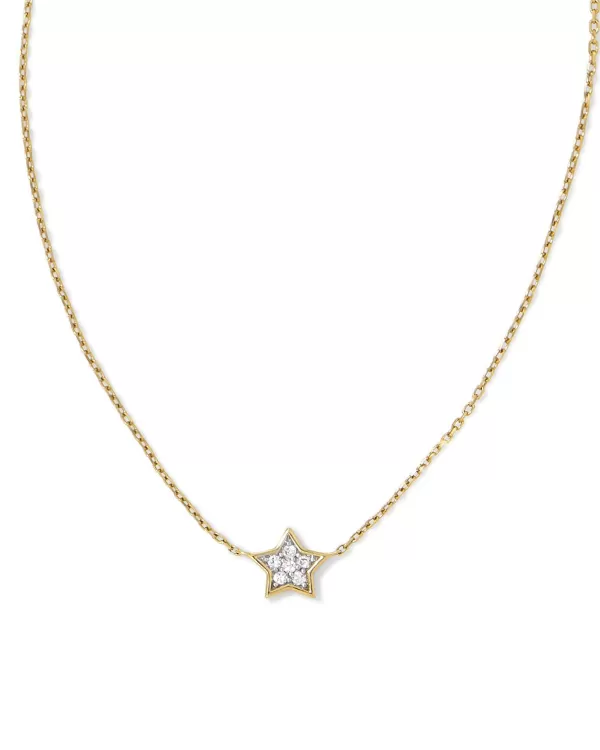Tiny Star 14K Yellow Gold Pendant Necklace In White Diamond^Kendra Scott Online