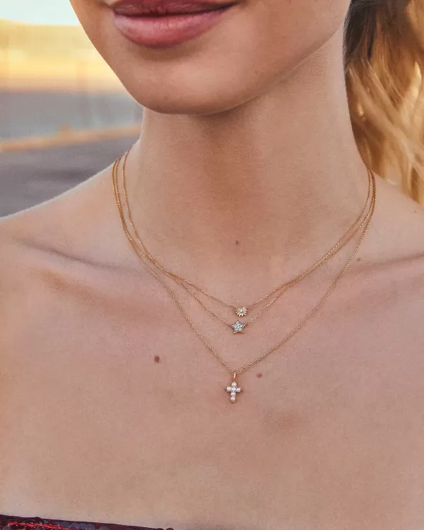 Tiny Star 14K Yellow Gold Pendant Necklace In White Diamond^Kendra Scott Online