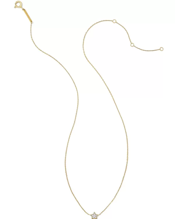 Tiny Star 14K Yellow Gold Pendant Necklace In White Diamond^Kendra Scott Online