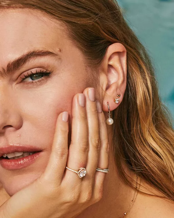 Topaz 18K Gold Vermeil Single Stud Earring In White Topaz^Kendra Scott Clearance