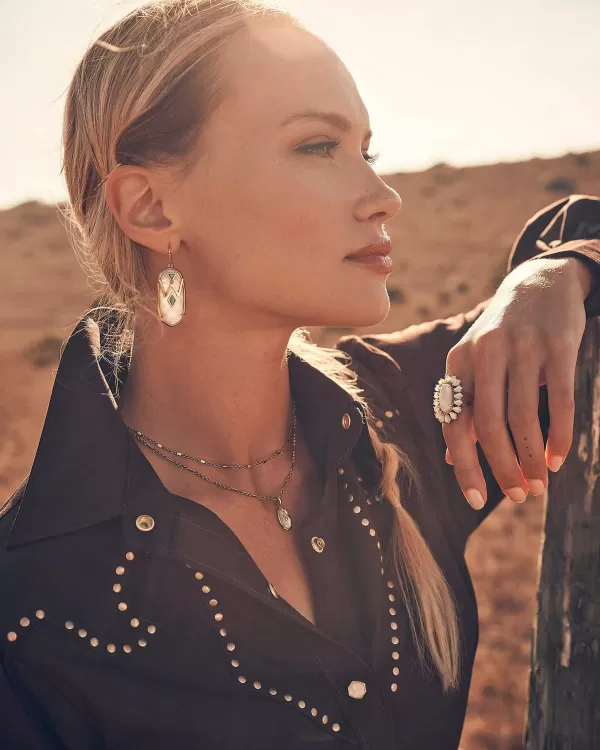 Wrangler® X Yellow Rose By Elisa Vintage Gold Multi Strand Necklace In Ivory Mother Of Pearl^Kendra Scott Outlet