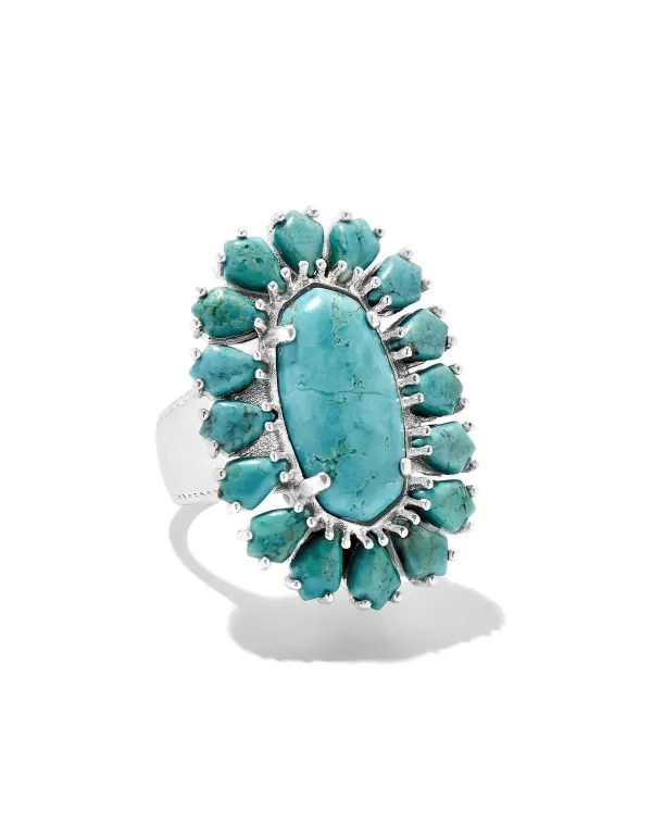 Wrangler® X Yellow Rose By Laurel Statement Ring In Variegated Turquoise Magnesite^Kendra Scott New