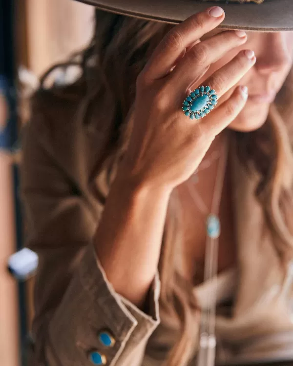 Wrangler® X Yellow Rose By Laurel Statement Ring In Variegated Turquoise Magnesite^Kendra Scott New
