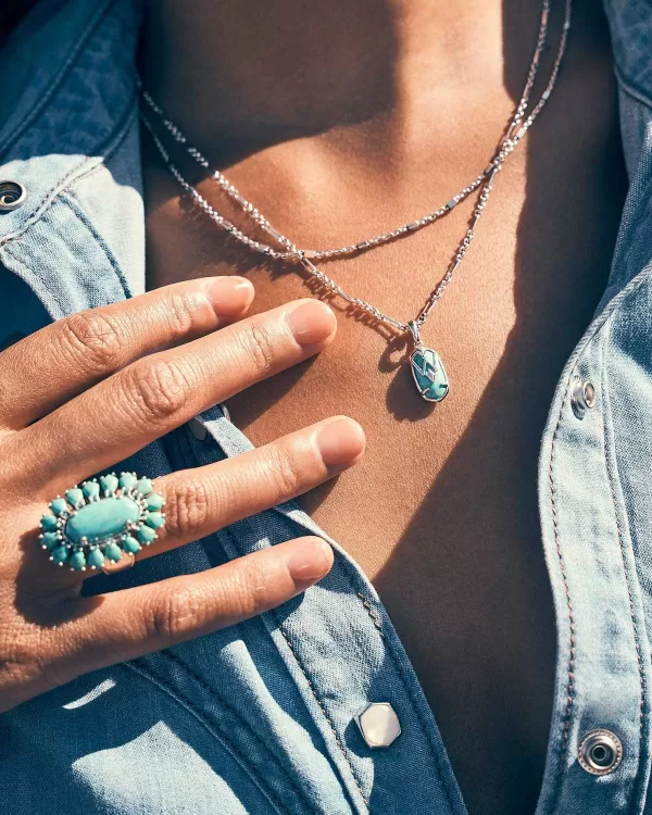 Wrangler® X Yellow Rose By Laurel Statement Ring In Variegated Turquoise Magnesite^Kendra Scott New