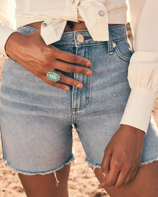 Wrangler® X Yellow Rose By Laurel Statement Ring In Variegated Turquoise Magnesite^Kendra Scott New