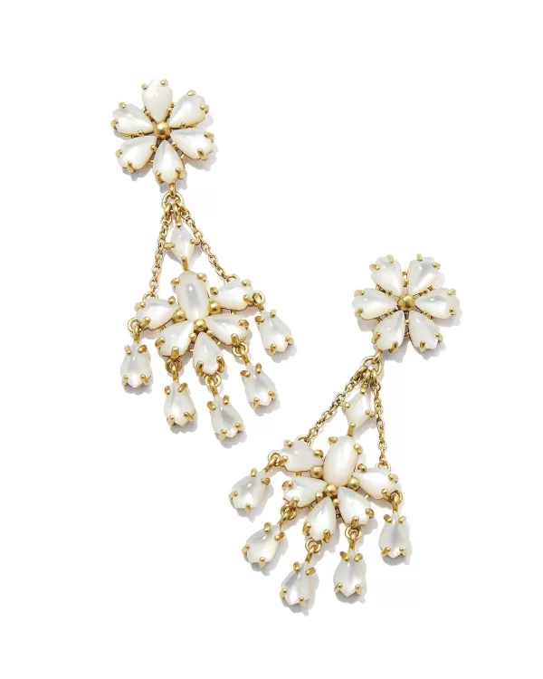 Wrangler® X Yellow Rose By Laurel Vintage Gold Statement Earrings In Ivory Mother Of Pearl^Kendra Scott Fashion